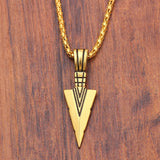 Hip Hop Punk Rock Men&#39;s Design Matte Black Long Necklace with Arrow Pendant Jewelry Chain Necklaces Gift For Men Women