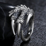 Ghost Head Devil Arrow Opening Ring For Men Women Black Gothic Punk Self Defense Adjustable Ring Leaves Design Western Cuff Ring