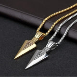 Titanium Steel Arrow Pendant Necklace Vintage Men&#39;s Fashion Domineering Punk Hip Hop Jewelry Creative Personality Pendant Gift