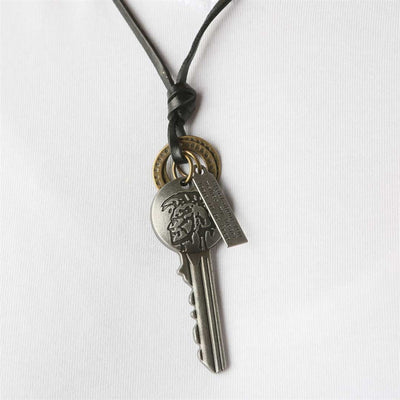 Leather Retro Key Necklace