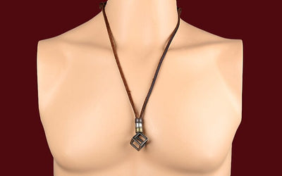 Leather Cube Box Necklace