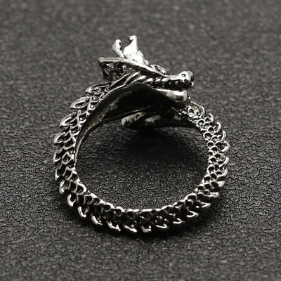 Adjustable Silver Dragon Ring - TheNineOneOne