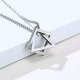 Triangle With Square Pendant Necklace