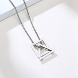 Triangle With Square Pendant Necklace