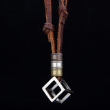 Leather Cube Box Necklace