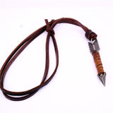 Vintage Leather Arrow  Necklace